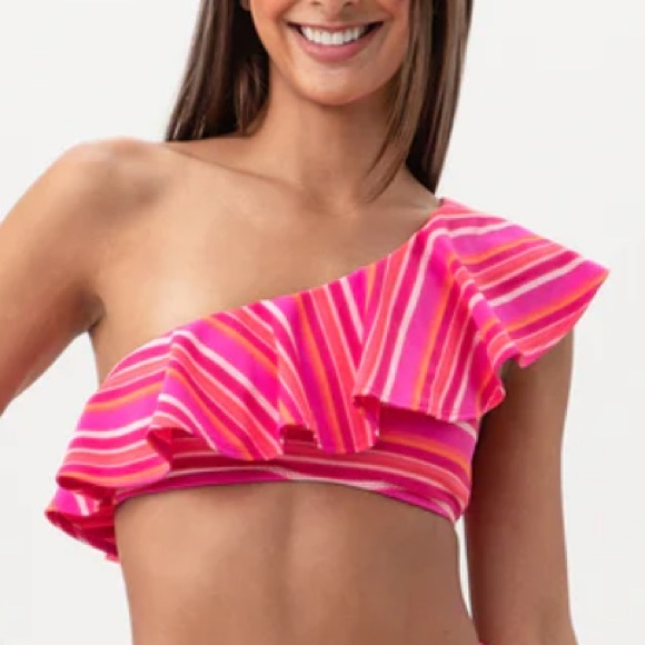 Trina Turk MARAI One Shoulder Ruffle Bikini Top NWT - Picture 1 of 5